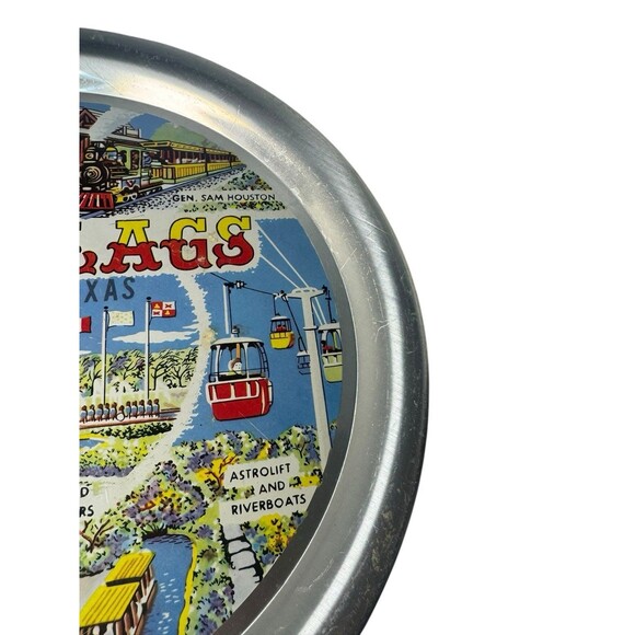 Vintage DFW Six Flags Over Texas Souvenir Decorative Plate 11” Amusement Park - Picture 8 of 14